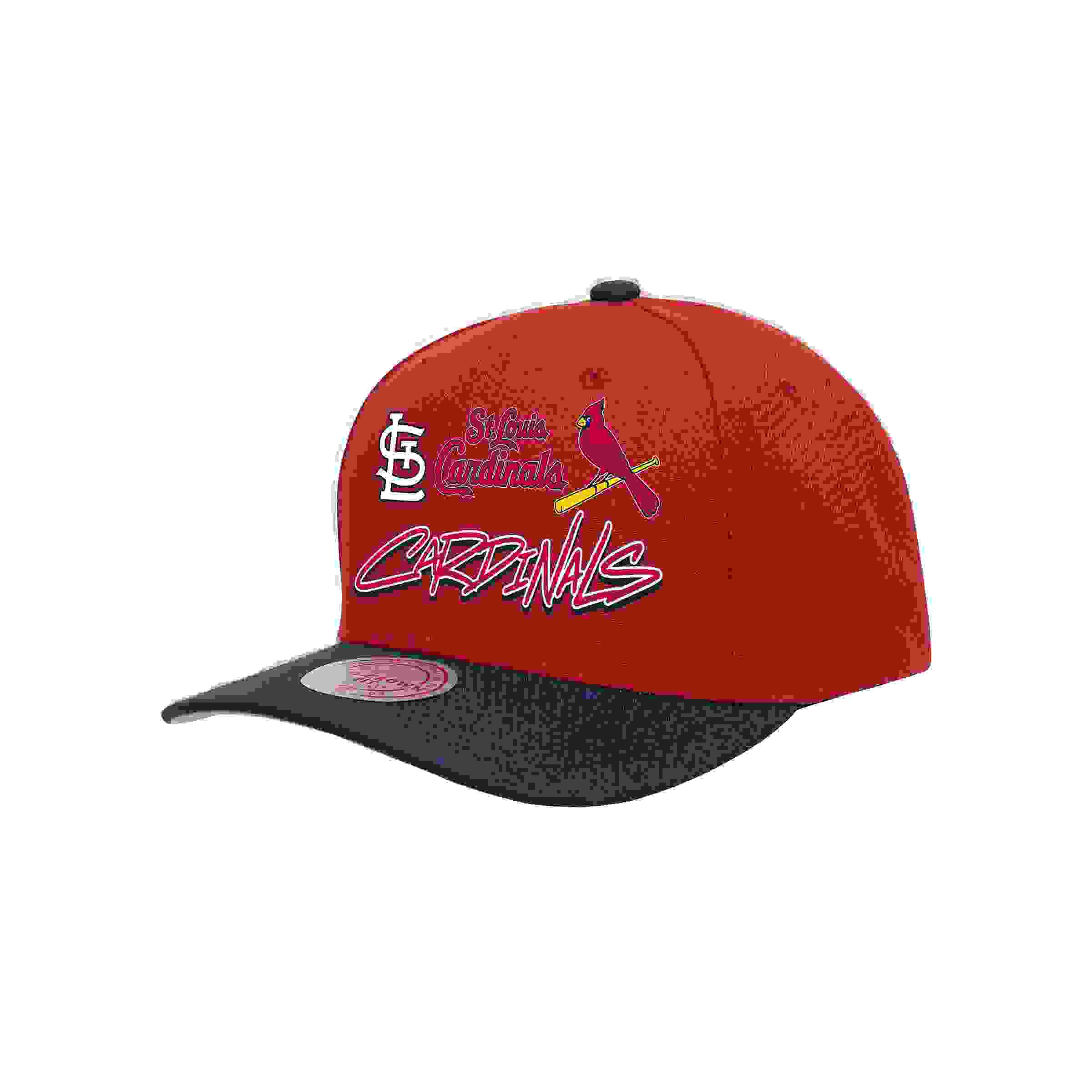 Mitchell & Ness St. Louis Cardinals MLB Script Cooperstown Collection Red/Navy Snapback Hat